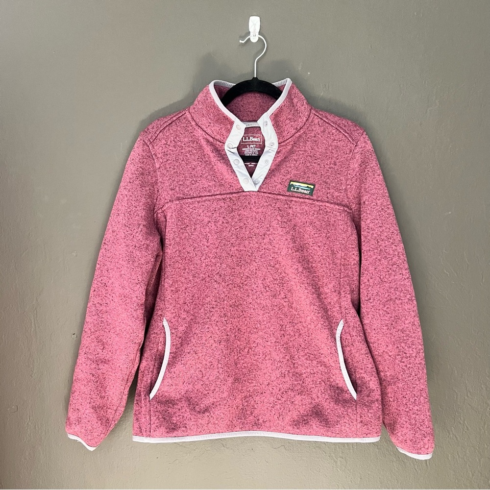 L.L. Bean Burgundy Pullover with Light Gray Details
